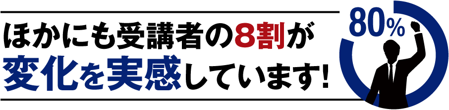 ほかにも受講者の8割が変化を実感しています！